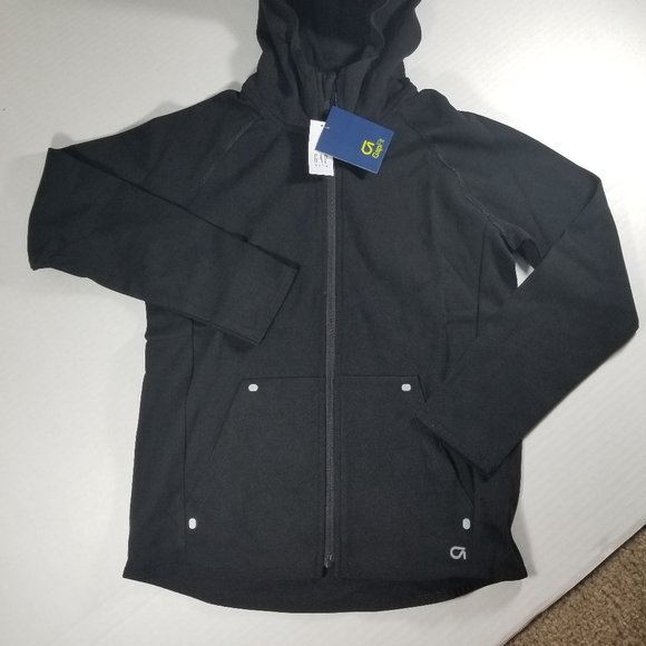 GAP GapFit NWT Performance Hoodie BLACK Boy's XS S M L WARM NWT - Picture 2 of 7